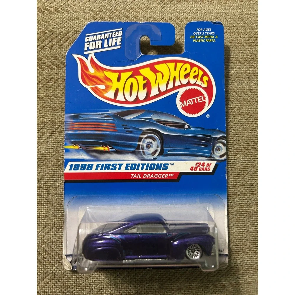 Hot Wheels 1998 First Editions Tail Dragger Purple #659‎ Mattel 18846 Die-Cast
